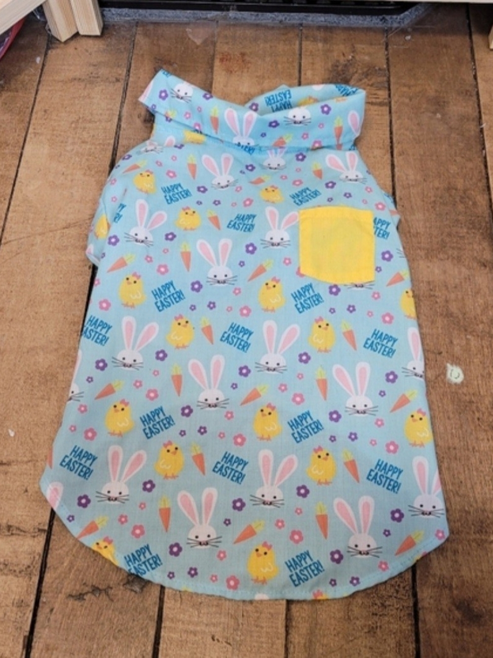 Easter Bunny & Chick Faux Button Down Dog Shirt Med